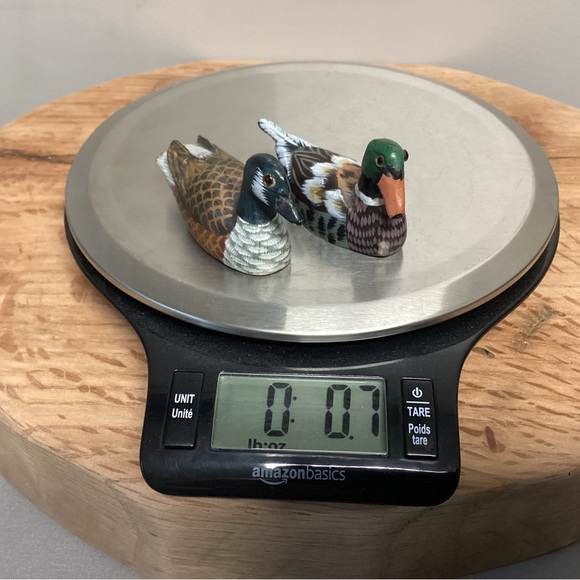 Hand Carved Set of Solid Wood Ducks - Mallard / Loon - Hand Painted - Excellent - Picture 11 of 12